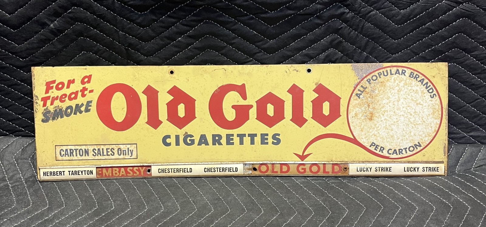 Vintage Old Gold Cigarettes Advertising Store Display Sign ( 7.5 x 26.5) Vintage Old Gold Cigarettes Advertising Store Display Sign ( 7.5 x 26.5)