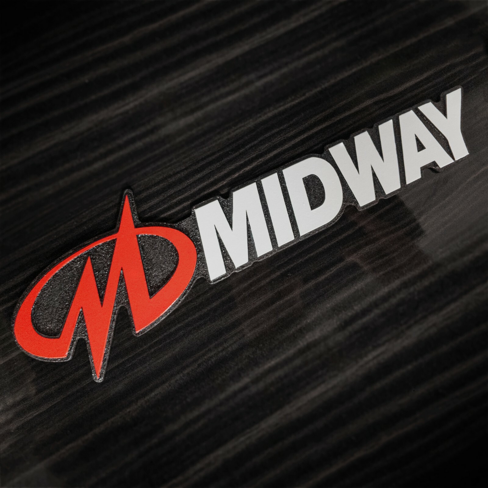 🕹️ Midway Logo Sign – Engraved Retro Arcade Gaming Art | Handmade Wood Decor