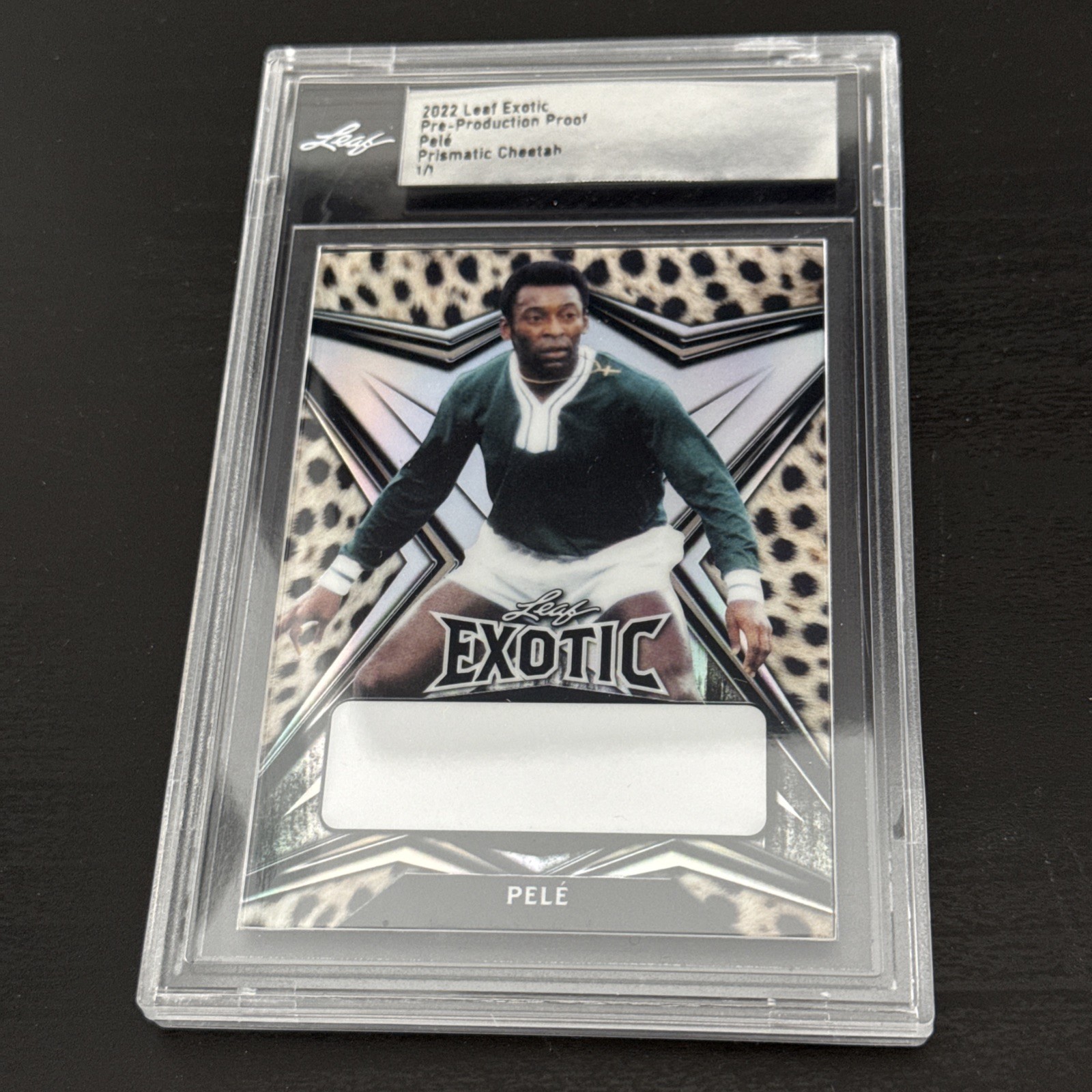 2022 Leaf Exotic Pelé One of One 1/1 Production Proof - Prismatic Cheetah 🔥 2022 Leaf Exotic Pelé One of One 1/1 Production Proof - Prismatic Cheetah 🔥
