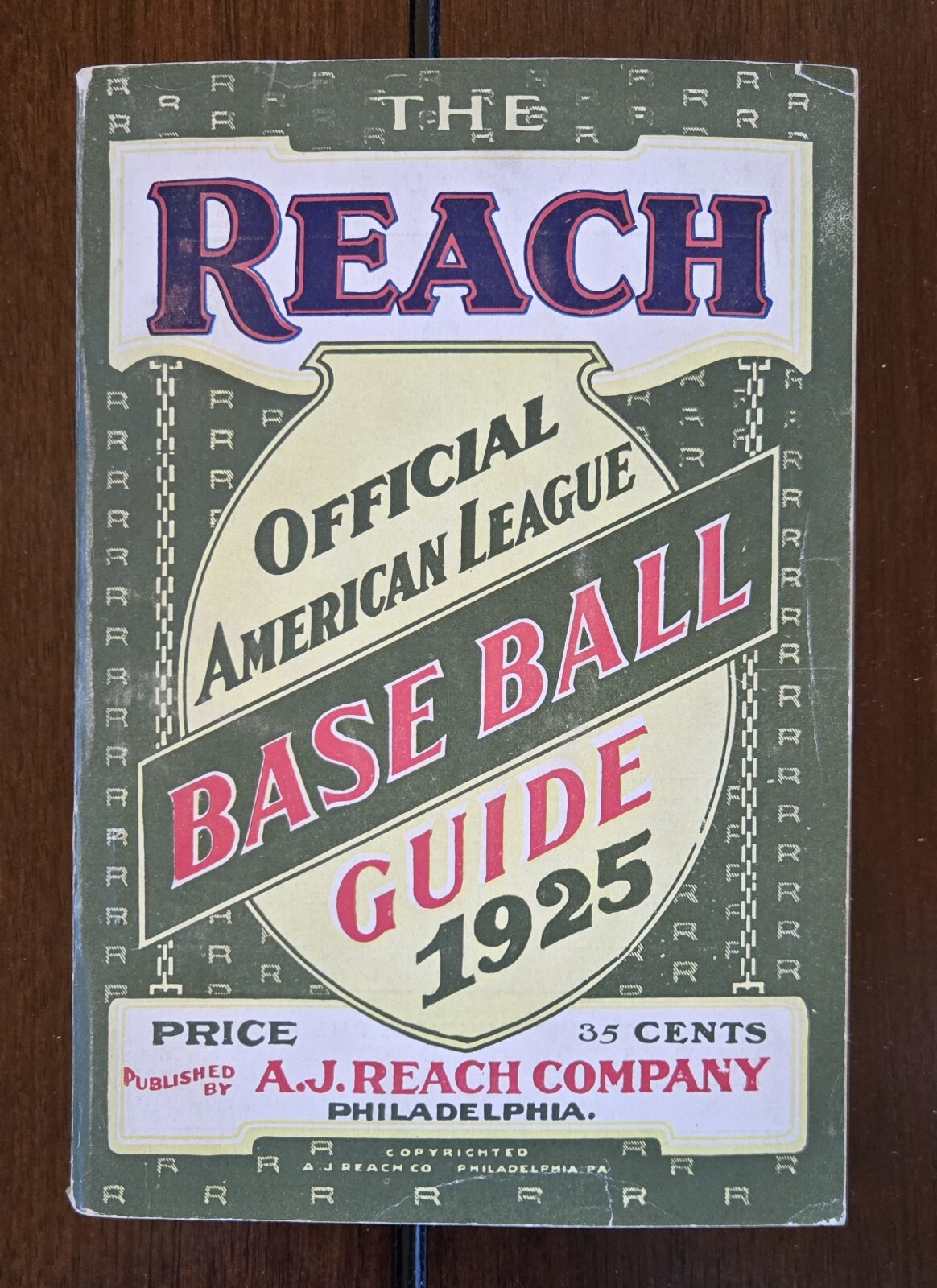 1925 The Reach Official American League Baseball Guide Excellent Condition 1925 The Reach Official American League Baseball Guide Excellent Condition