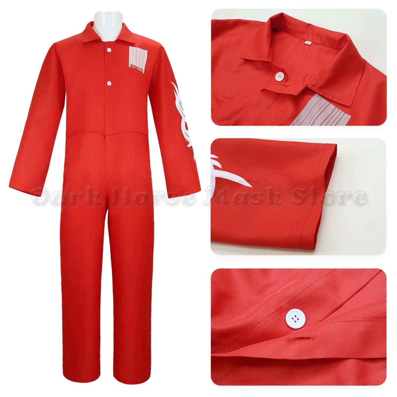 Slipknot Cosplay Costume Joey Red Jumpsuit Slipknot Blue Outfit Bodysuit