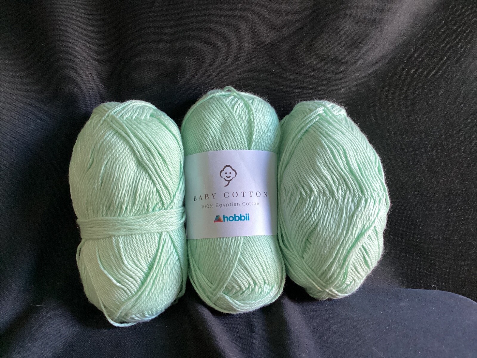 3 Hobbii “Baby Cotton” Color #9-Mint Green