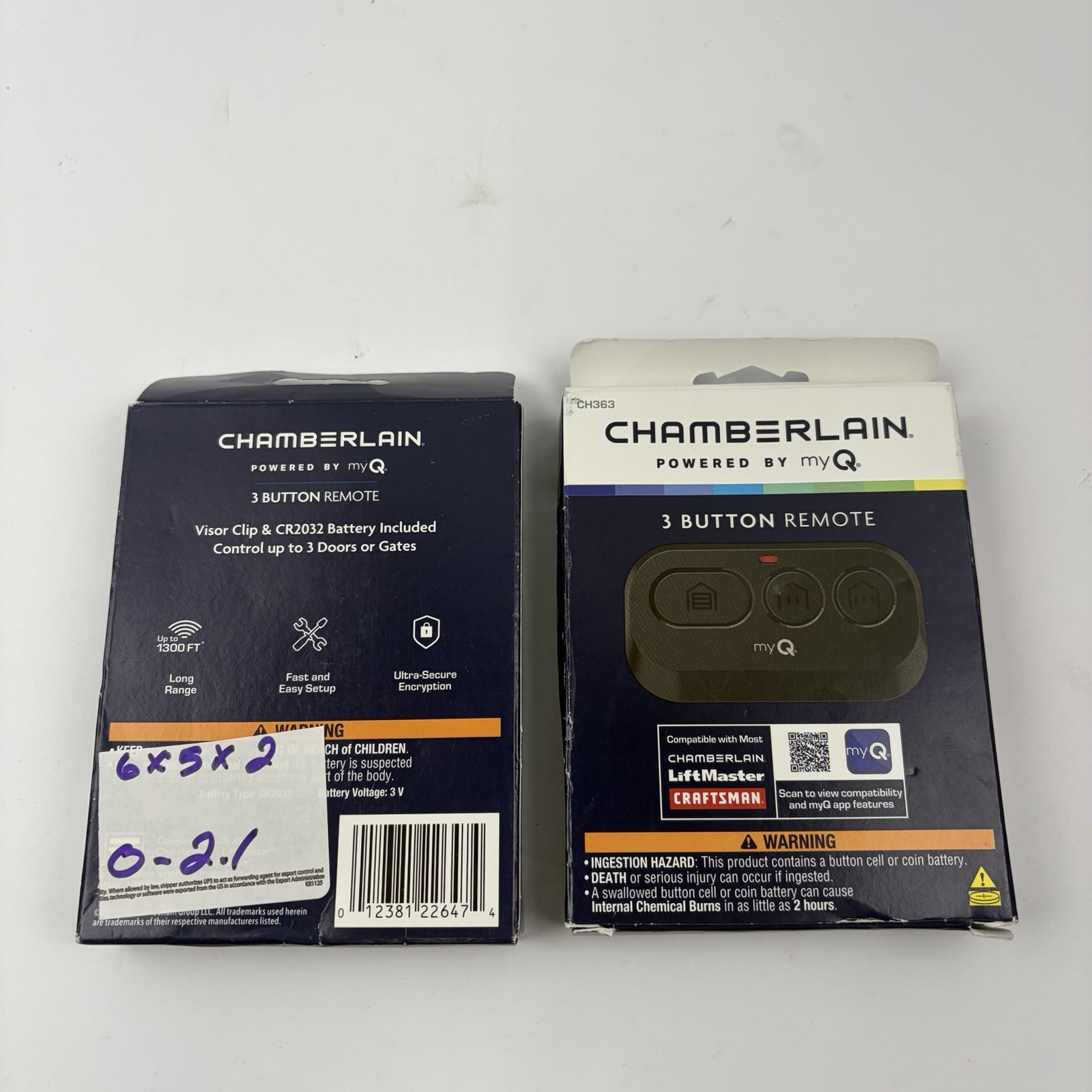 Chamberlain CH363 myQ 3-Button Garage Door Opener Remote Genuine Chamberlain CH363 myQ 3-Button Garage Door Opener Remote Genuine