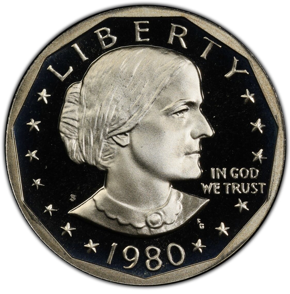 Susan B Anthony Dollar Proof Lot 1980 S PCGS Graded PR70 Deep Cameo $1 Coin