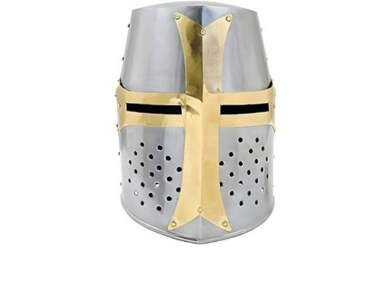 Medieval Warrior Templar Brass Crusader Helmet Knights Helmet Medieval Warrior Templar Brass Crusader Helmet Knights Helmet