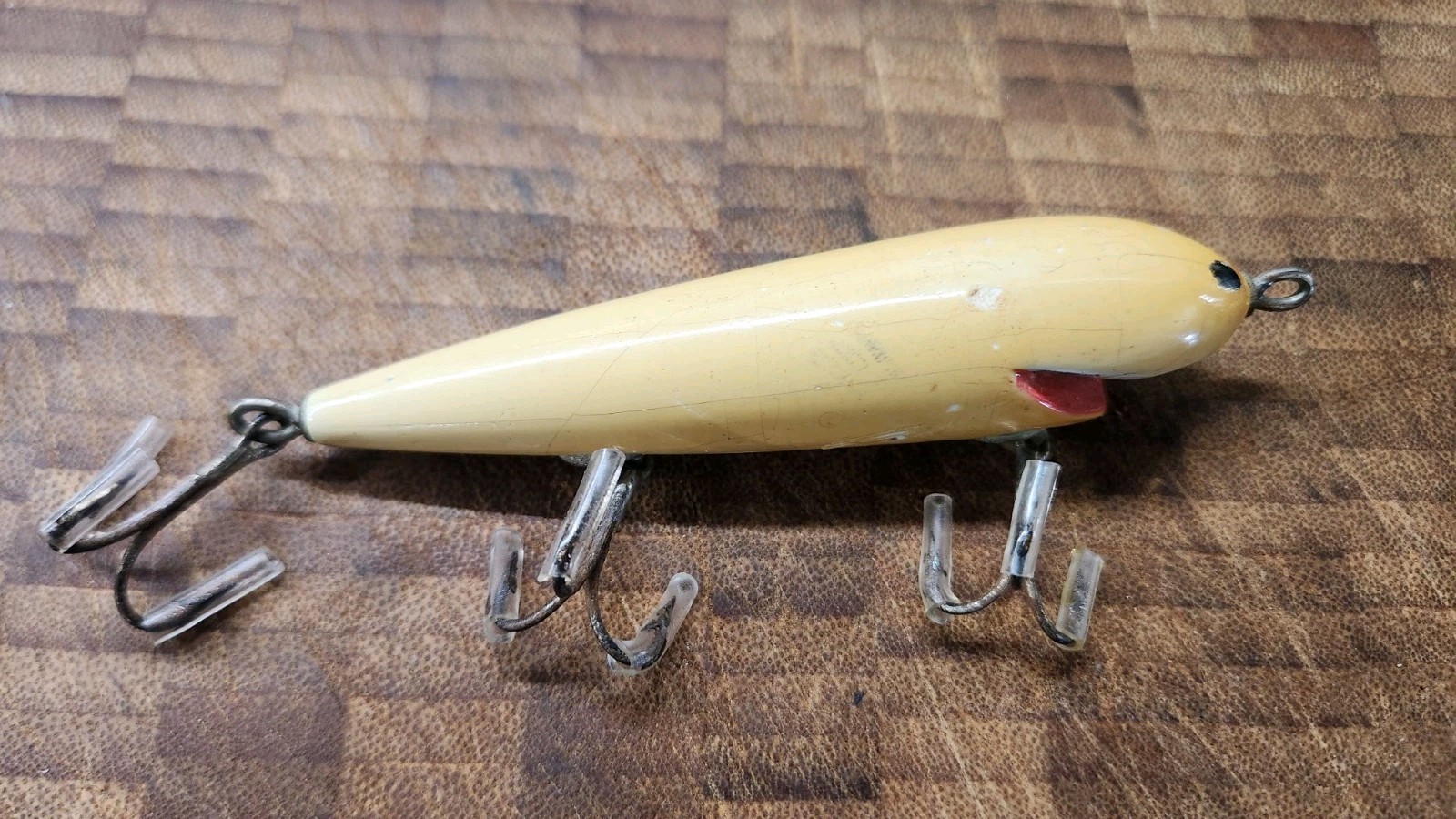 Nice Early Pflueger 3980 Surprise Minnow All White Hole Eyes c 1915 Nice Early Pflueger 3980 Surprise Minnow All White Hole Eyes c 1915