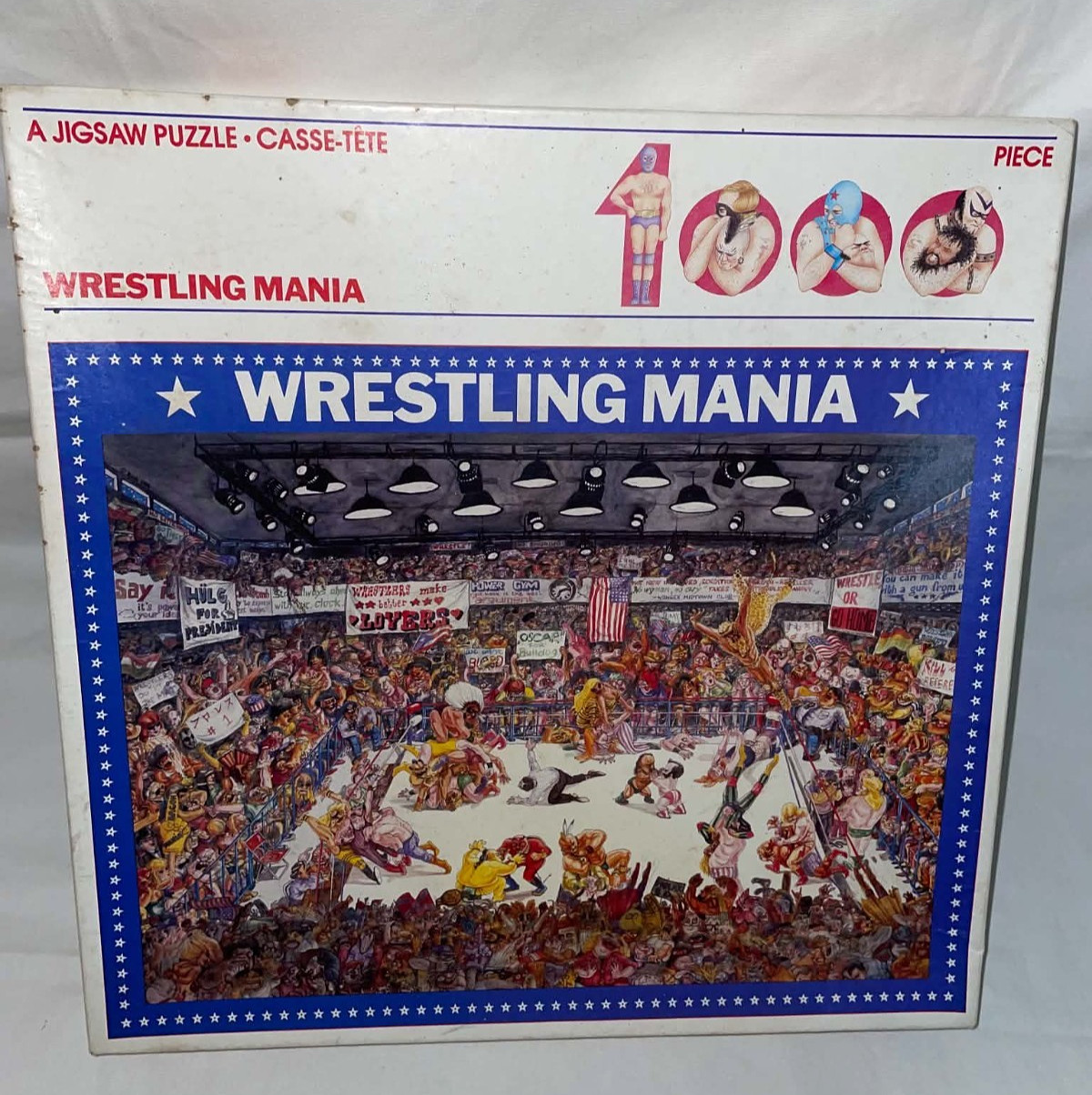 VTG 1984 Wrestling Mania Jigsaw Puzzle 1000 Pc Complete 1016 Pcs Hand Counted