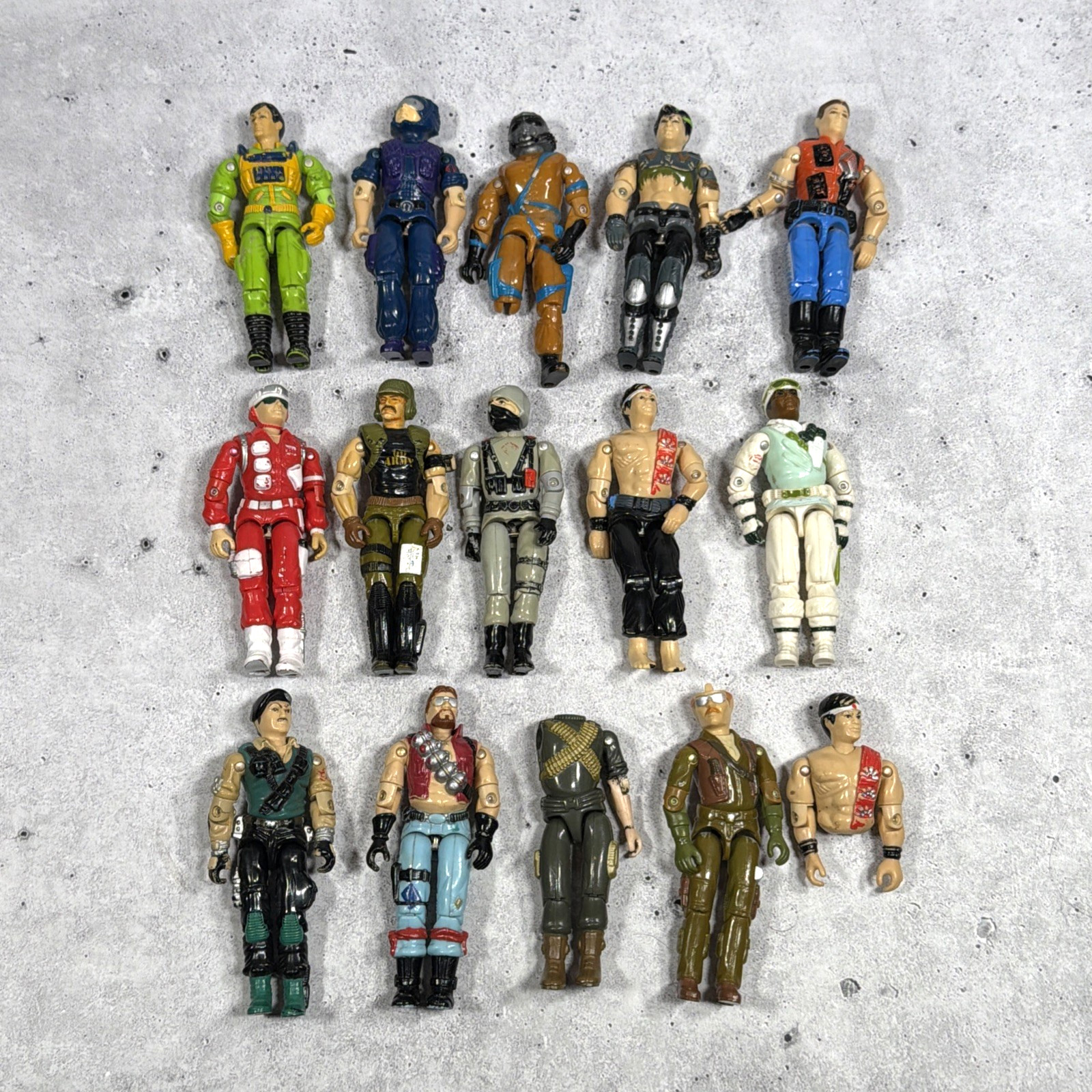 Vintage GI Joe Cobra Lot of 13+ Action Figures Parts Fodder Repair Hasbro ARAH