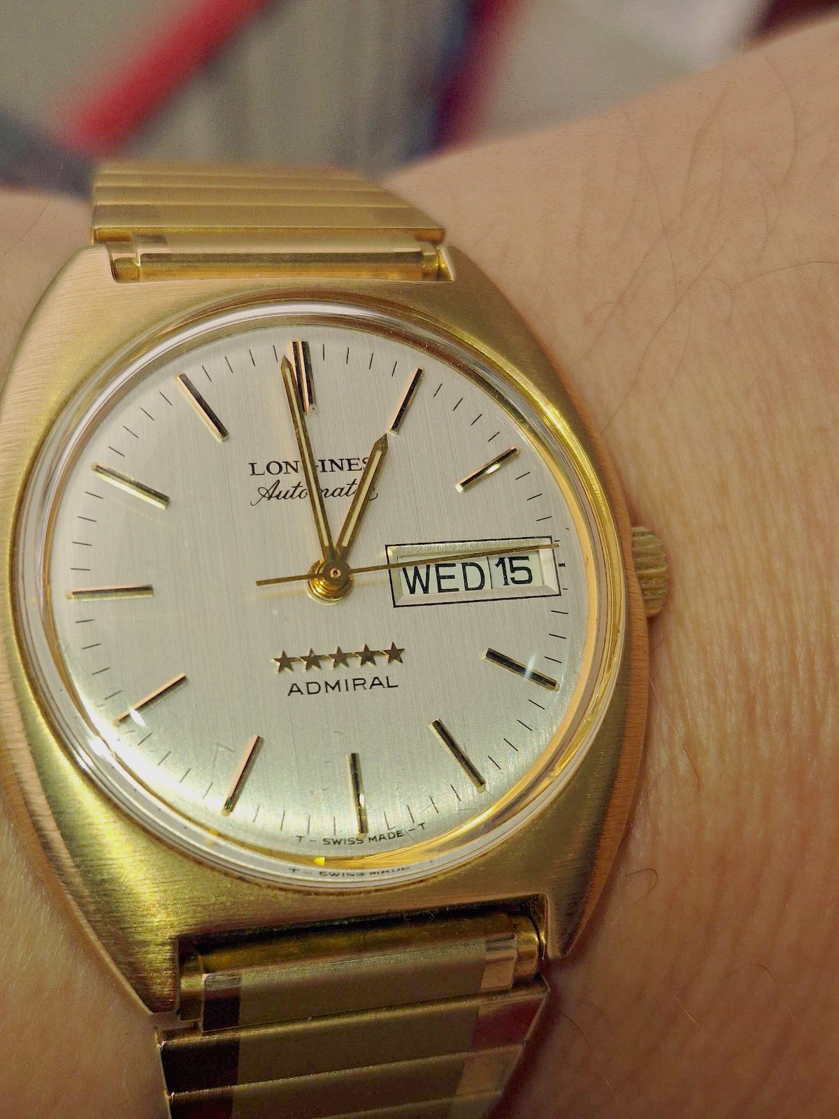 1975 Longines Admiral 35mm Day Date Size 7in Mens Automatic Wristwatch...Minty 1975 Longines Admiral 35mm Day Date Size 7in Mens Automatic Wristwatch...Minty