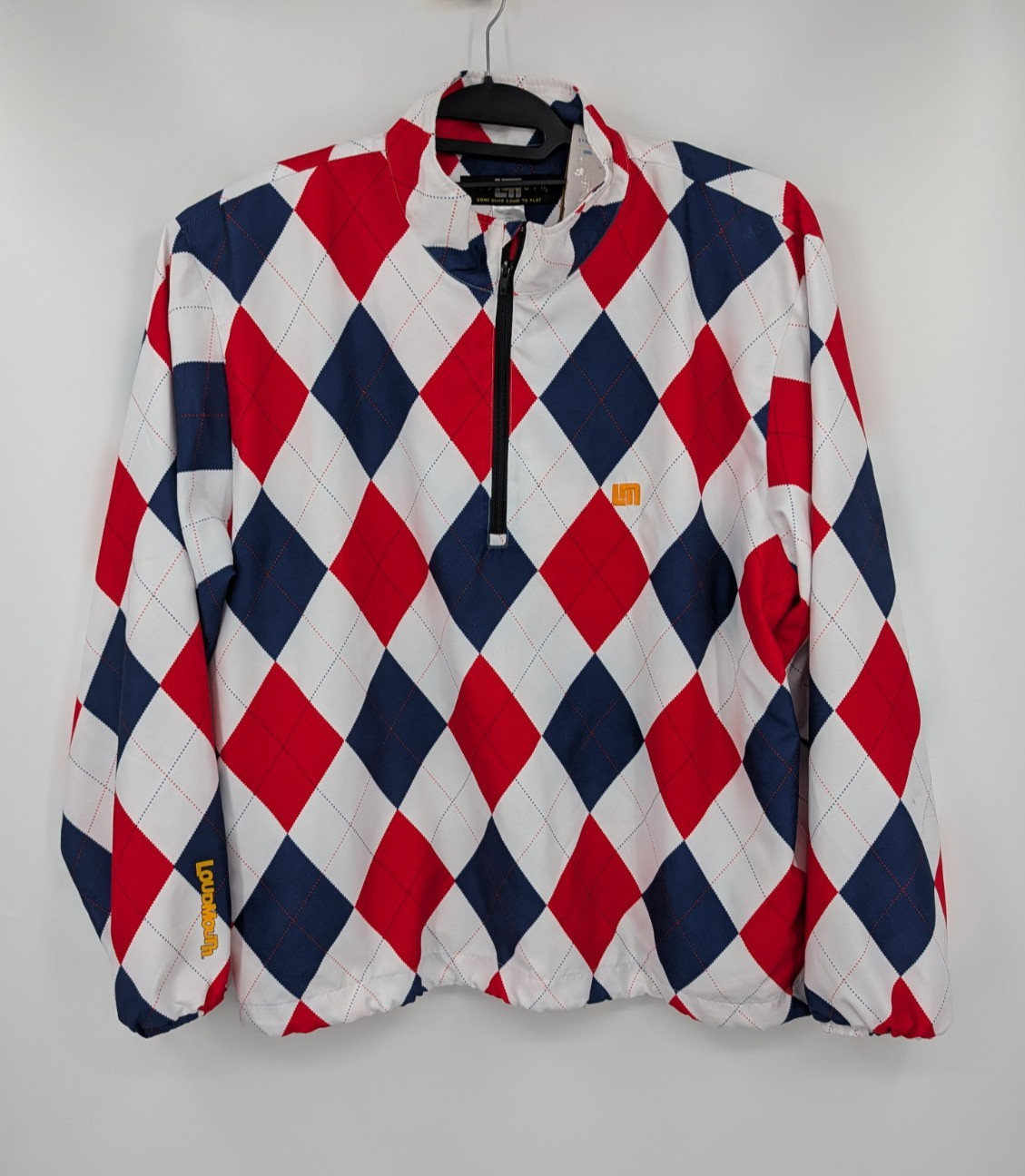 Loudmouth Golf Americana Dixie Argyle 1/4 Zip Pullover Men\'s Size 2XL