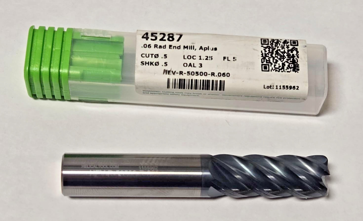 Helical Tool 45287 5 Flute Carbide End Mill 1/2