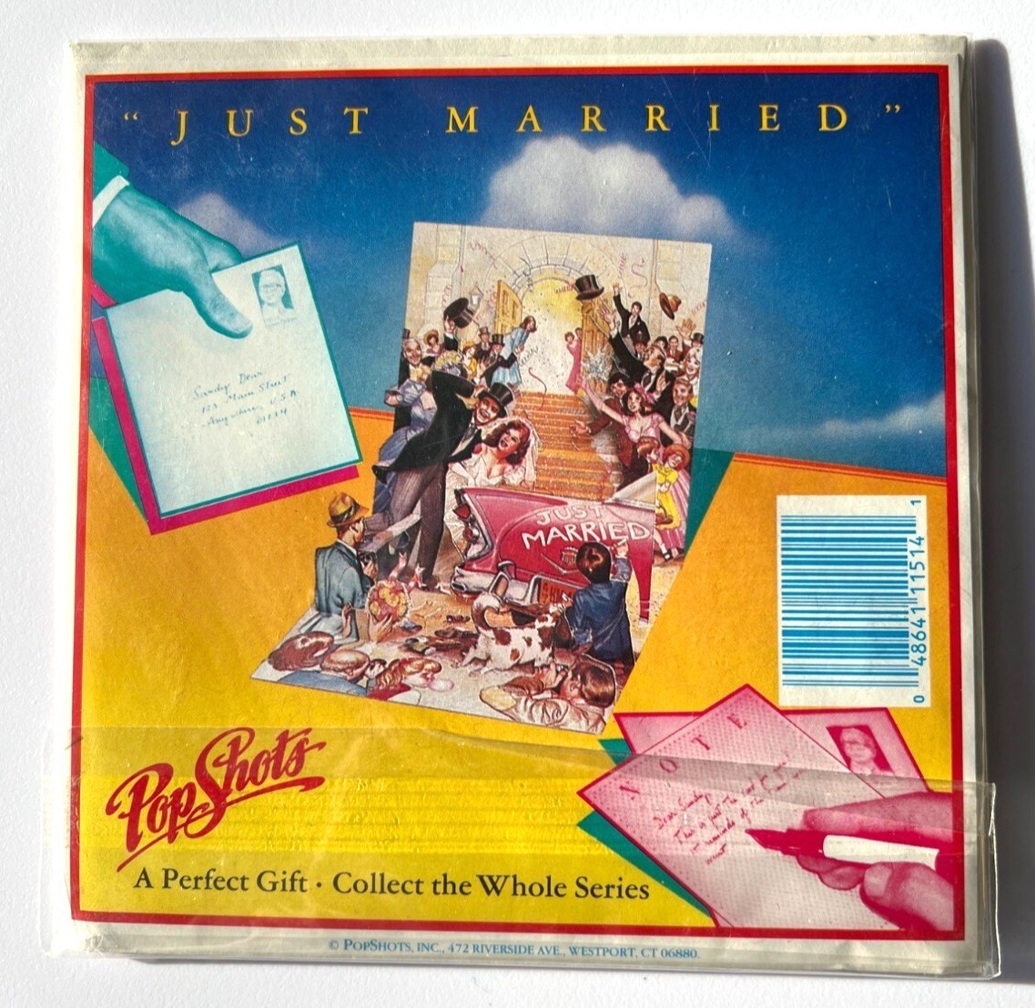 Pop Shots 3D Just Married Greeting Card 5.5 X 5.5\