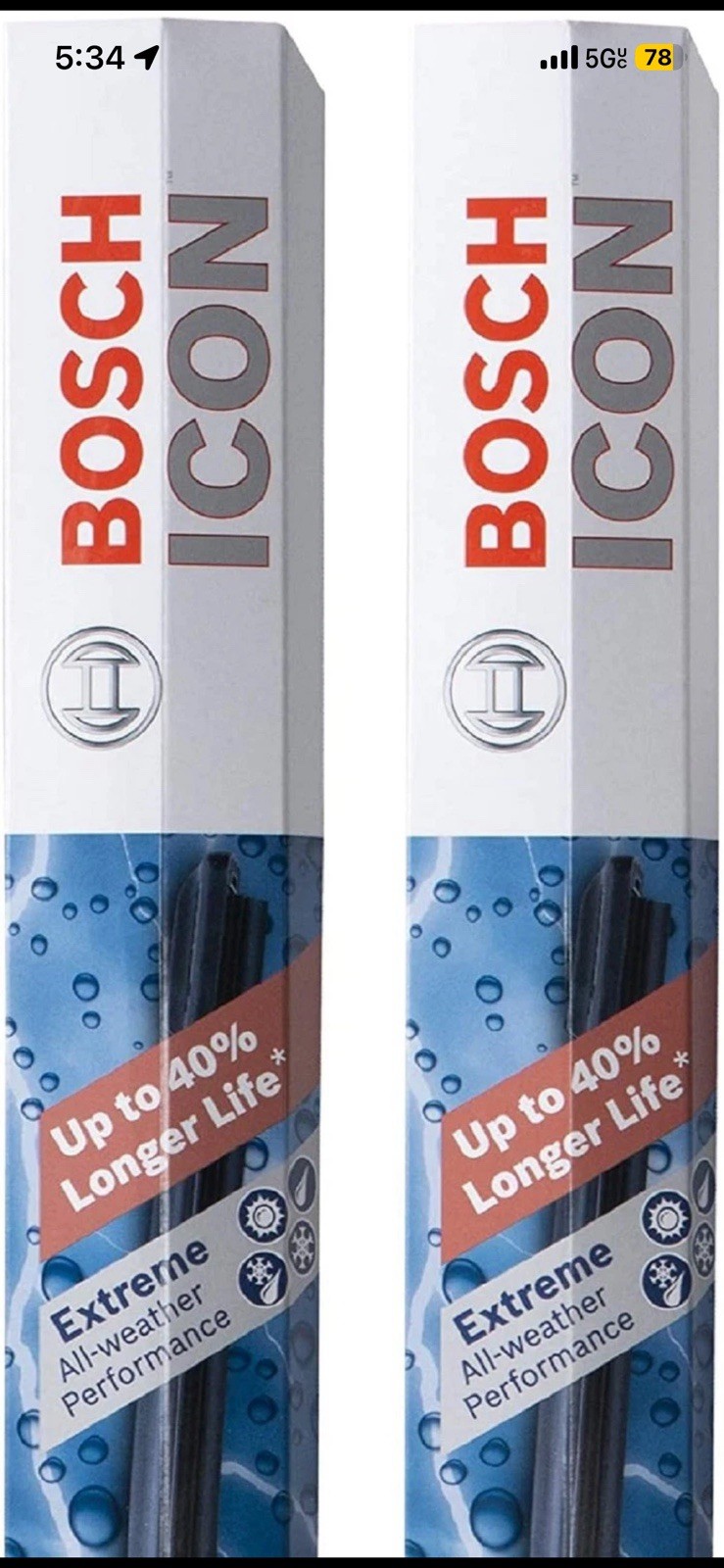 Wiper Blades Bosch ICON 24A & 20A Beam Set 24A20A Wiper Blades Bosch ICON 24A & 20A Beam Set 24A20A