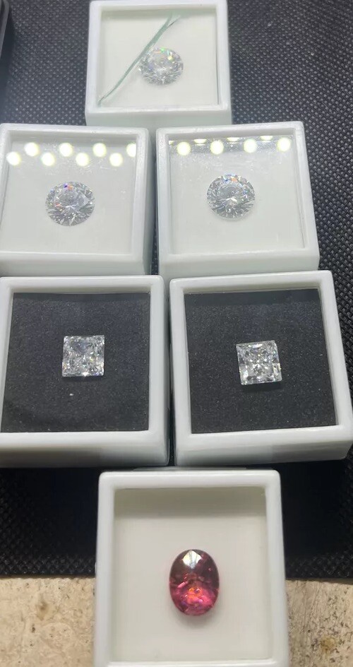 Estate JTV 6pcs 10.5 Ct 12 Mm Round 8mm ~White Cubic Zirconia~sorbet 22ctw Spark