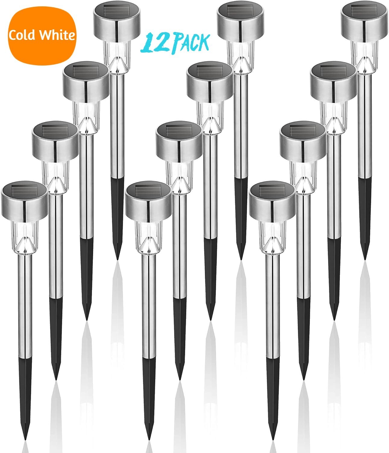 Solar Pathway Lights Outdoor, 12 Pack Upgraded Solar Outdoor Lights,Bright Solar