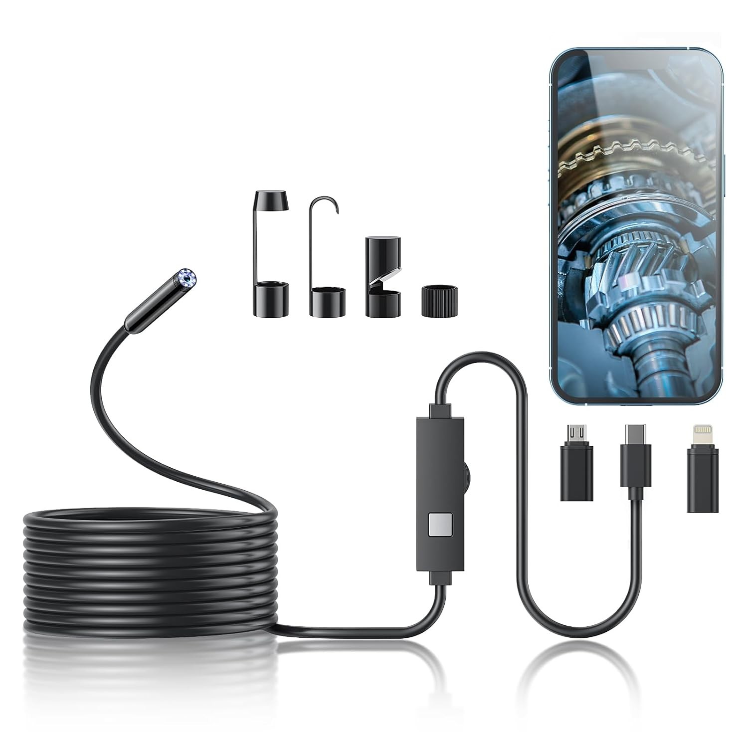 Endoscope Camera 1920P HD Borescope 8 Adjustable LED Lights 9.84ft Single Lens Endoscope Camera 1920P HD Borescope 8 Adjustable LED Lights 9.84ft Single Lens