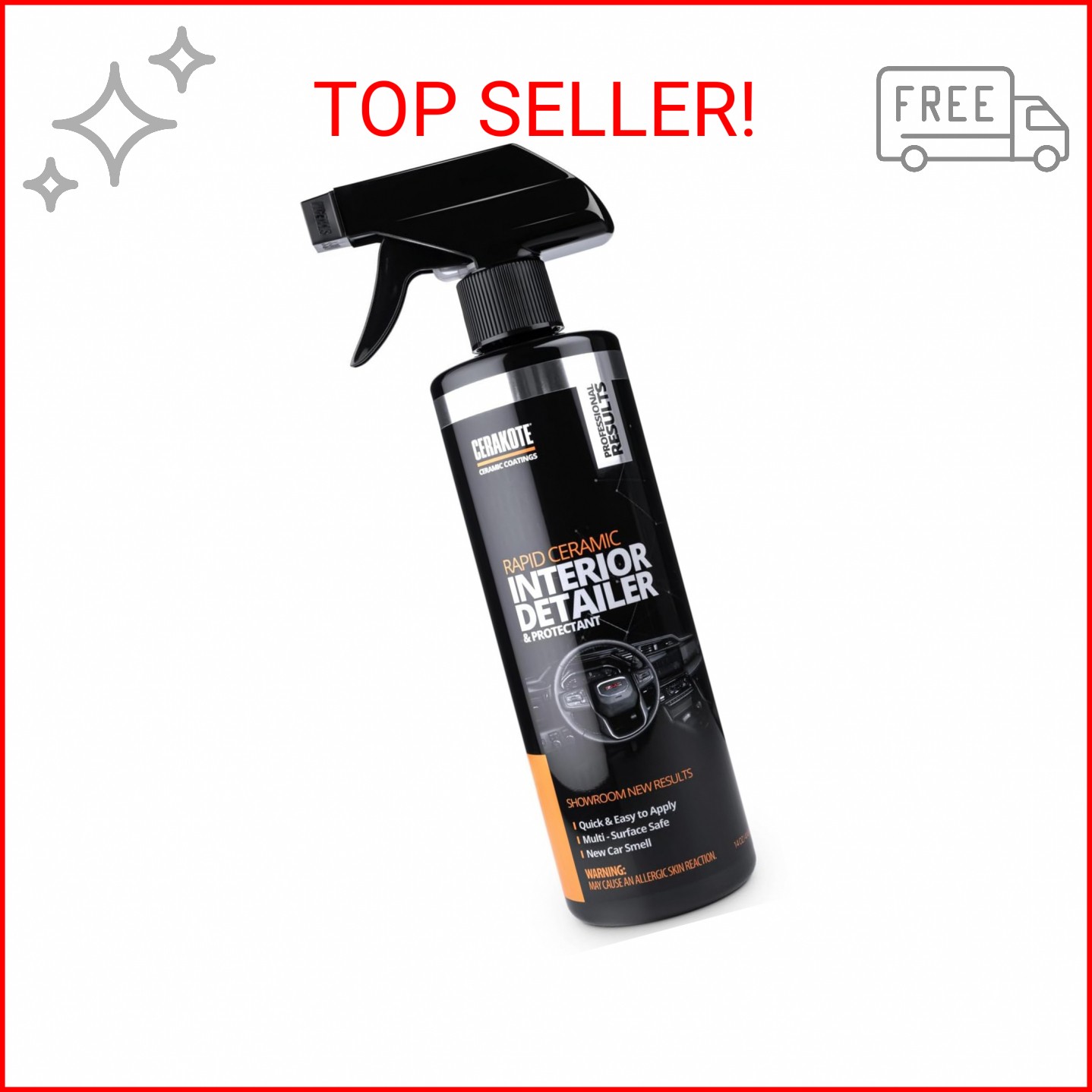CERAKOTE Rapid Ceramic Interior Detailer and Protectant (14 fl oz.) – Quick and 