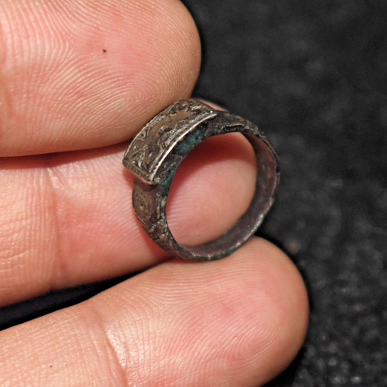 Genuine Ancient Eastern Roman Solid Silver ring with Engraved Bezel