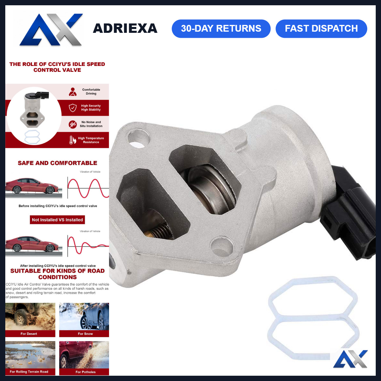 Idle Air Control Valve Replacement - Fits Multiple Models, High Performance, Eas