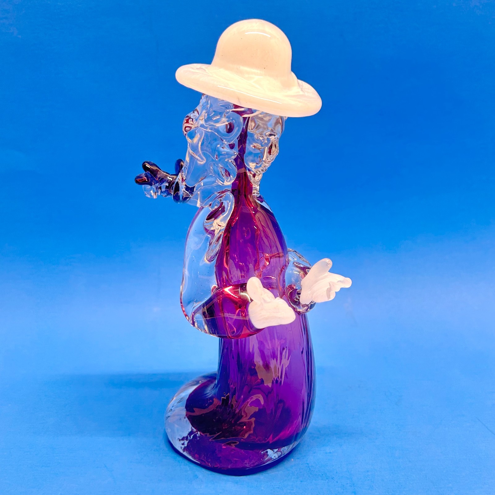 Italian Murano Venetian Female Figure Figurine Cranberry Art Glass MCM 8.5\