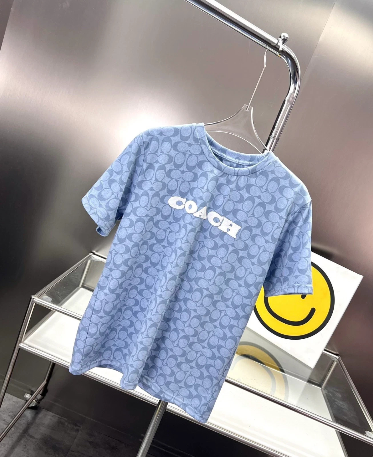 NWT COACH Women’s BLUE PRINT T Shirt Organic Cotton