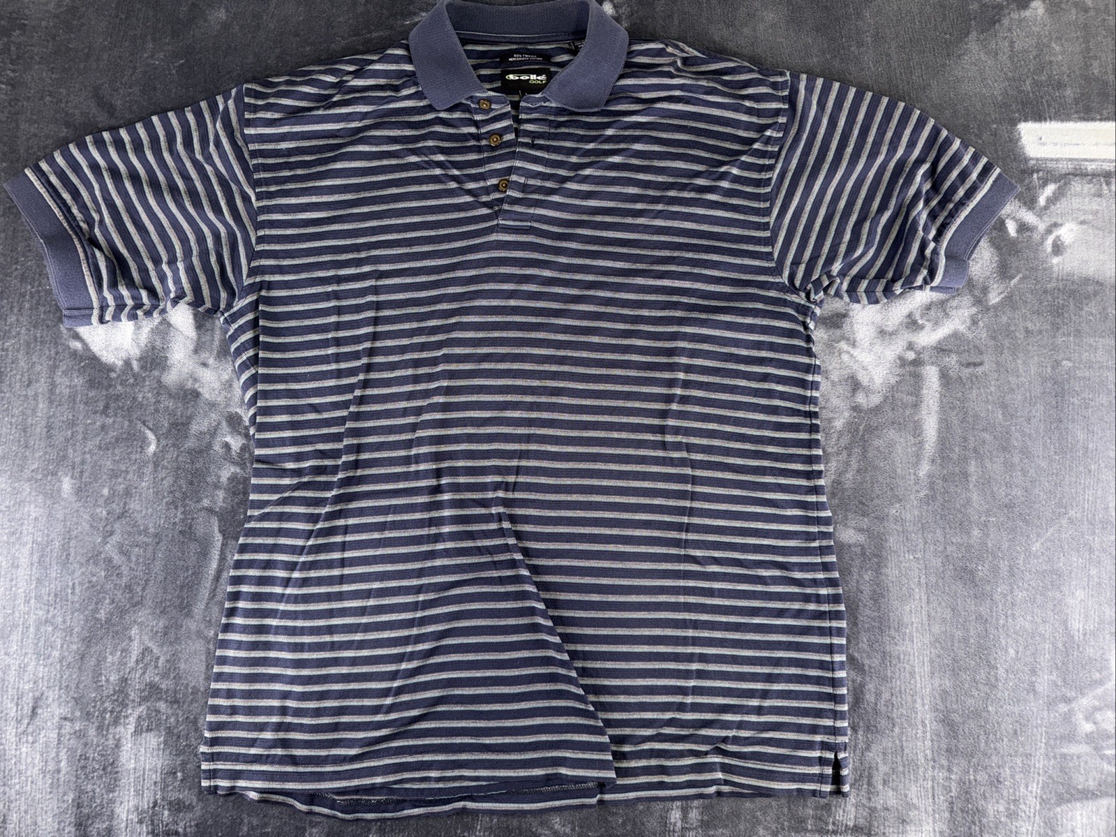 Bolle Mercerized Cotton Golf Polo Shirt Mens Size Large L Striped Purple