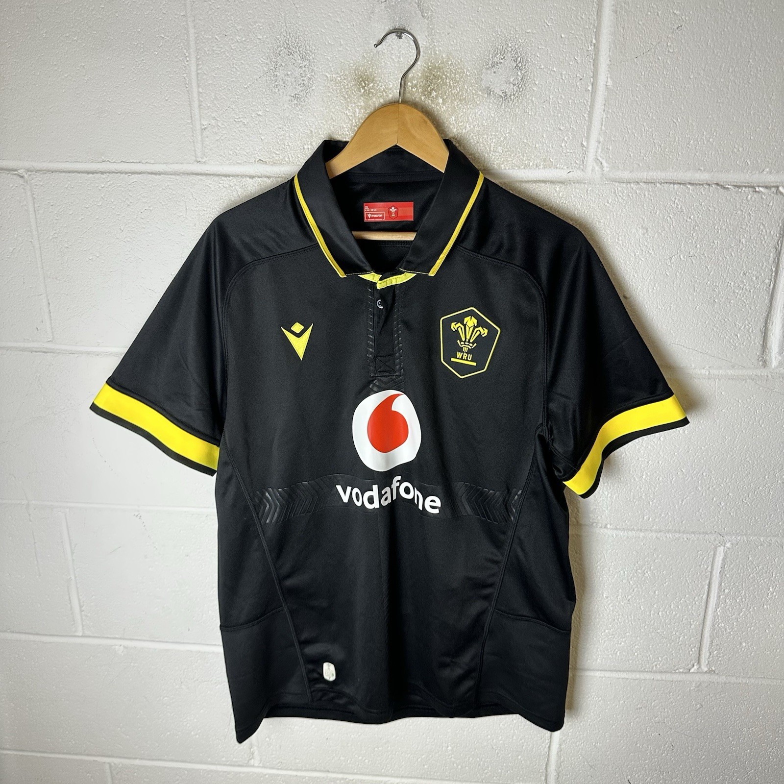 Wales Rugby Shirt Mens Extra Large Black Macron 2023/24 Away Kit Union Welsh*