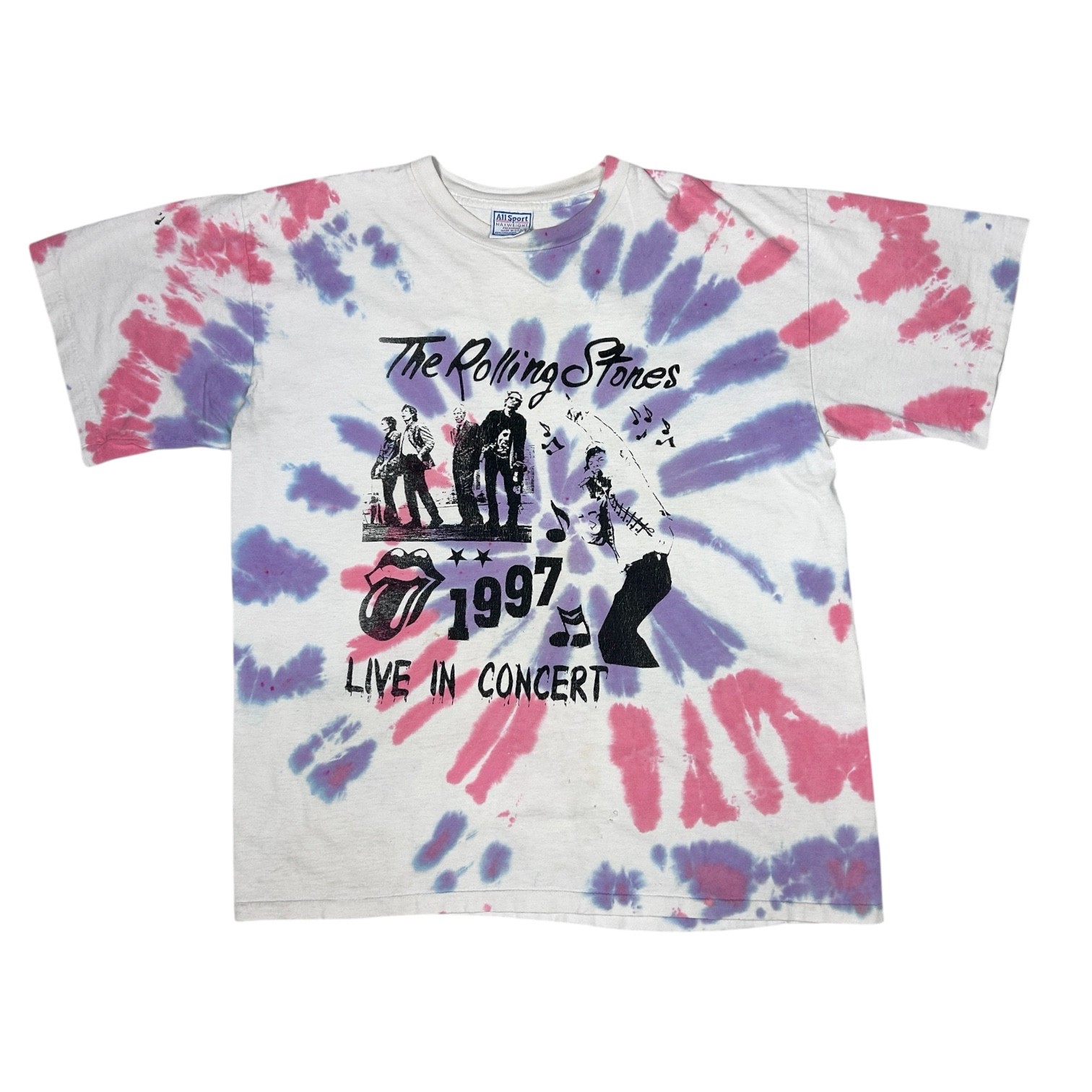 Vintage 1997 The Rolling Stones Parking Lot Boot Tour Shirt Tie Dye NYC Size XL 