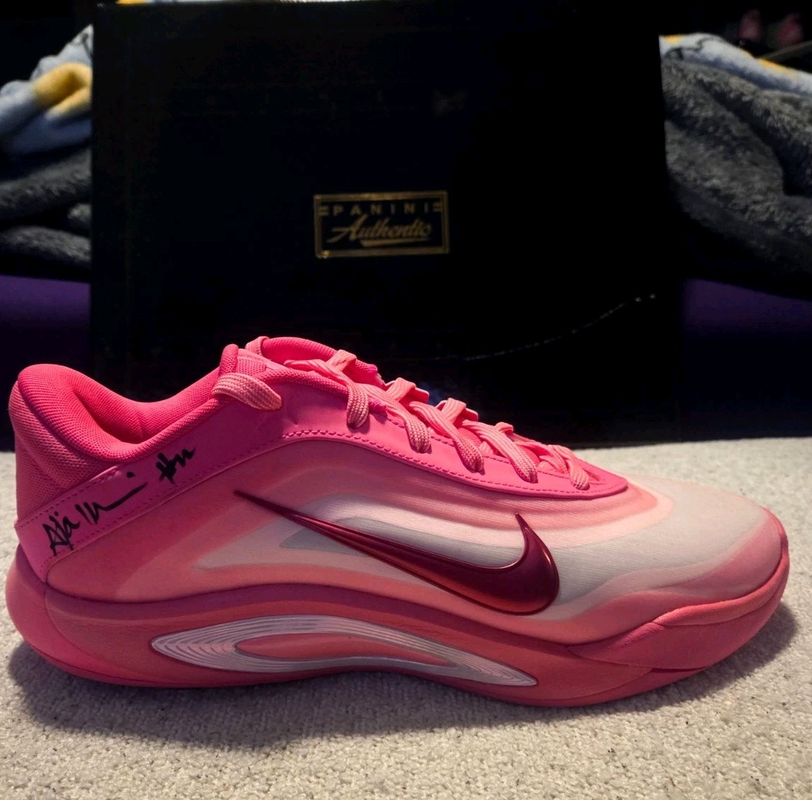 A'Ja Wilson Signed A'One Nike Shoe WNBA Las Vegas Aces Sz 12 BAS