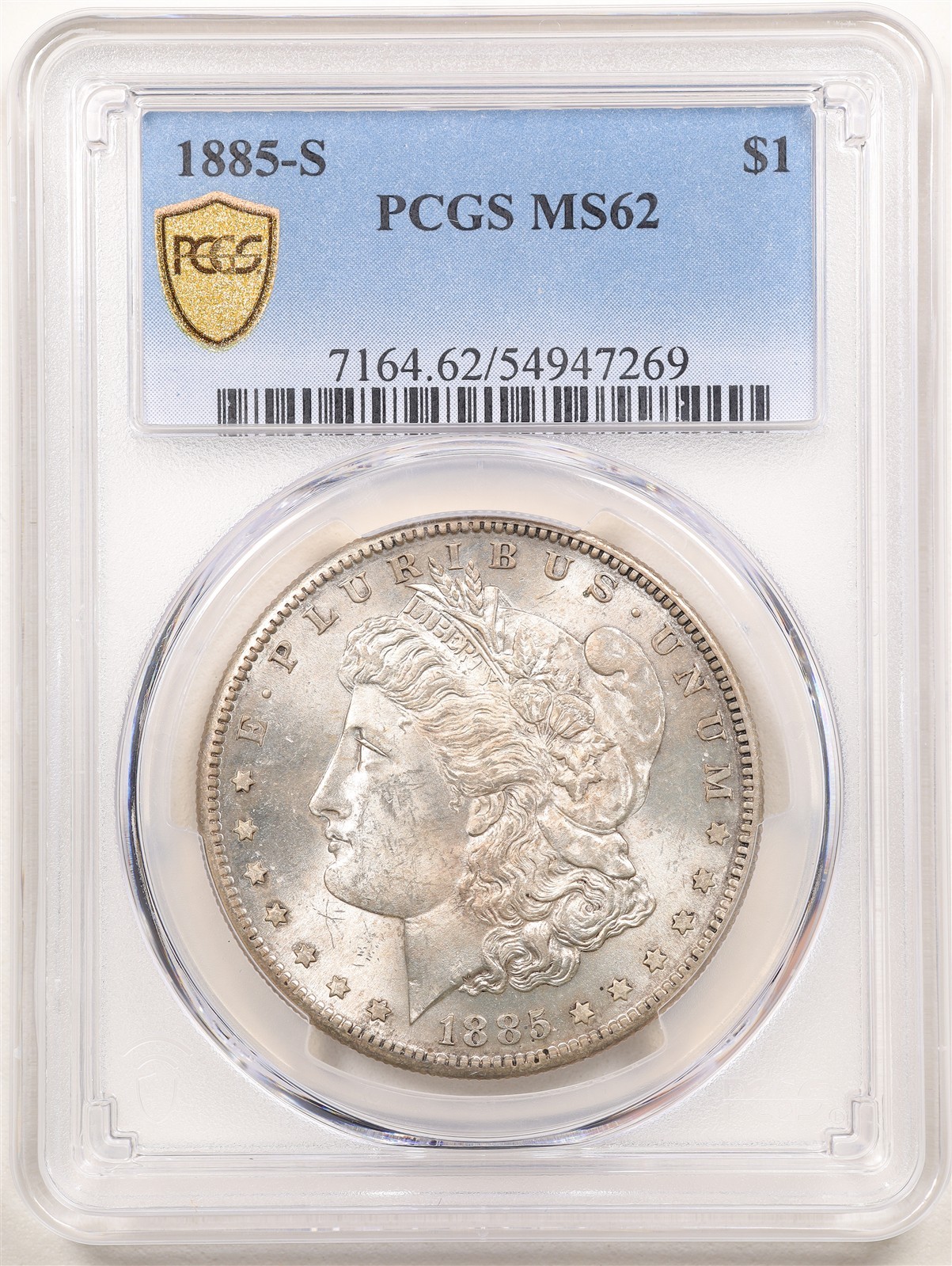 1885-S $1 Morgan Silver Dollar MS62 PCGS 54947269