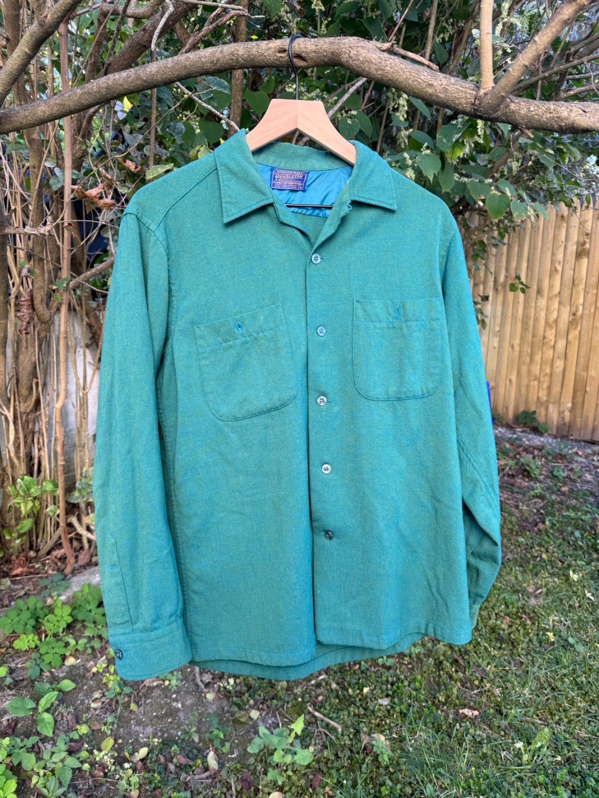 Vintage 1950s Pendleton Wool Loop Collar Board Shirt Men’s SizeM Green Mint Vintage 1950s Pendleton Wool Loop Collar Board Shirt Men’s SizeM Green Mint