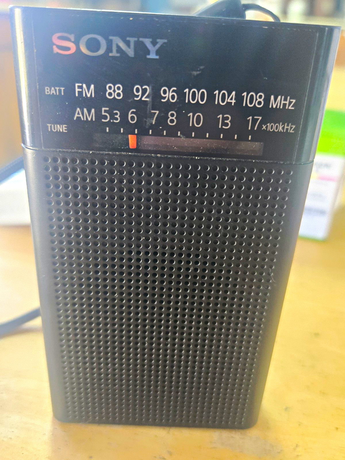 Sony ICF-P26 AM/FM Pocket Portable Radio, Black, Headphone Jack, Indicator