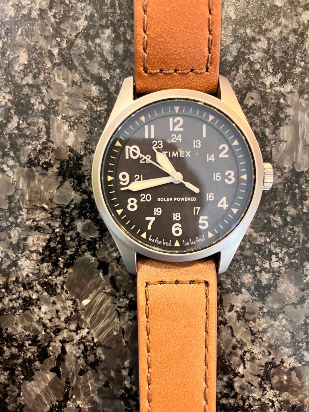 Timex Field Post Solar Leather Mens Watch 36mm TW2V00200
