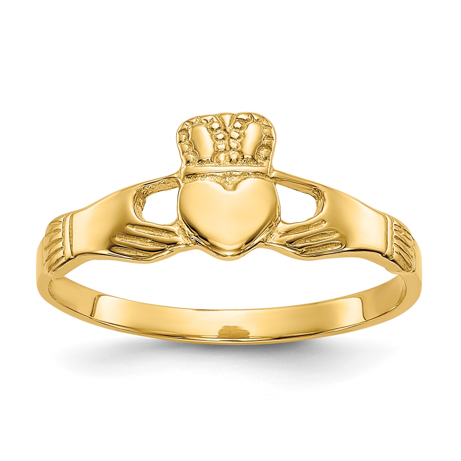 Ladies Claddagh Ring 10k Yellow Gold Women\'s Celtic Solid