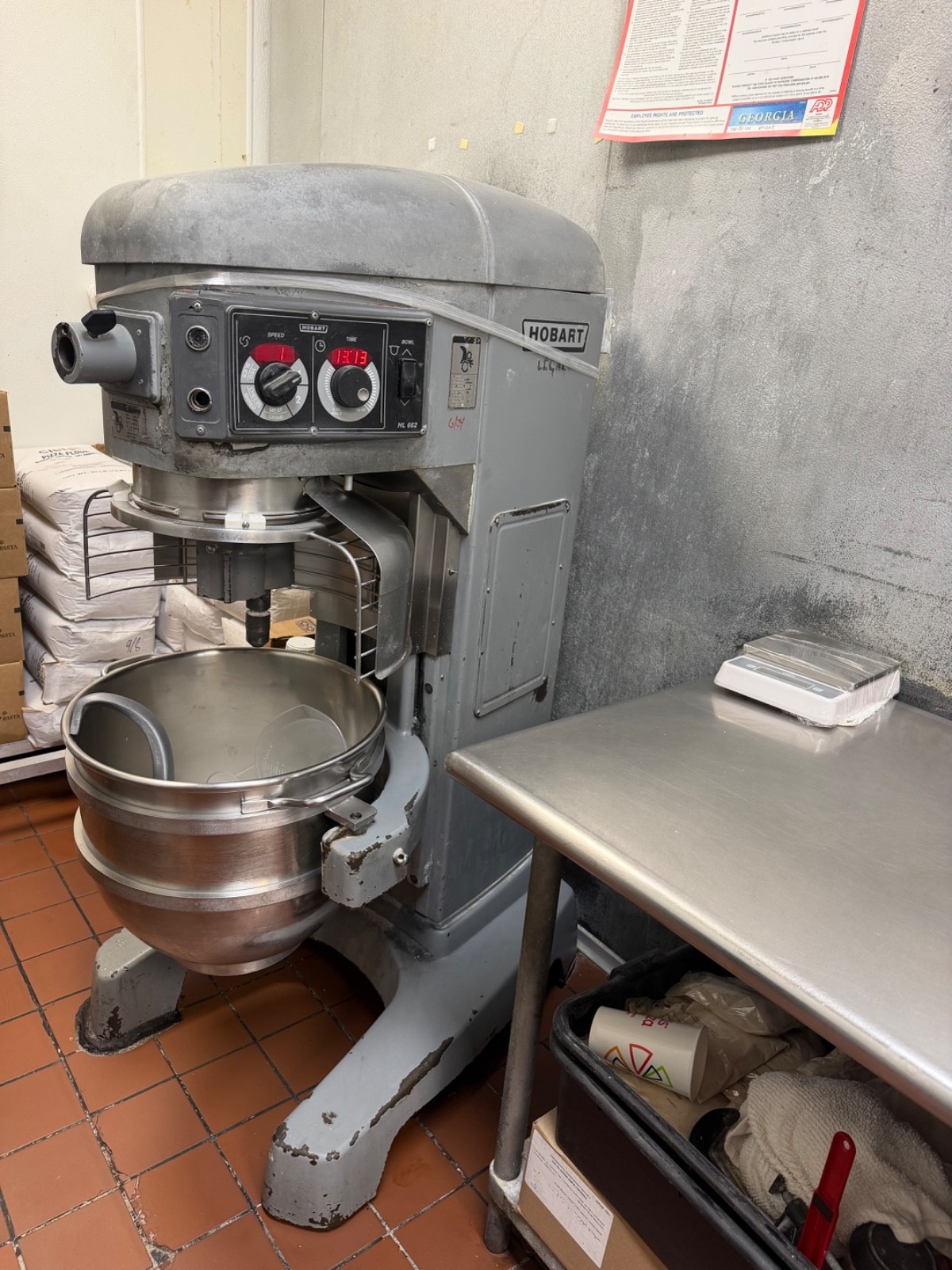 Hobart Legacy HL600 (Model HL600-1STD) Commercial 60 QT Floor Mixer SEE PICS