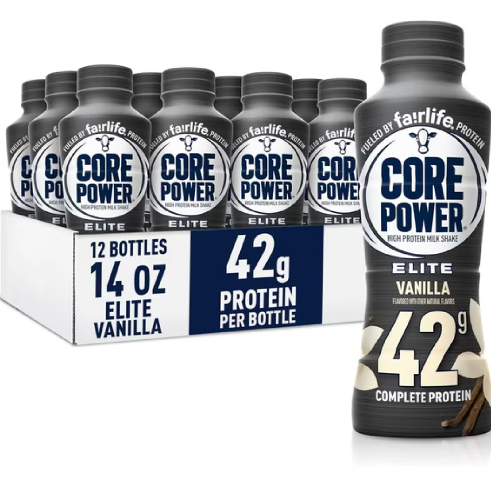 Core Power Elite High Protein Shake, Vanilla, 42g Bottle, 14oz, 12 Pack Core Power Elite High Protein Shake, Vanilla, 42g Bottle, 14oz, 12 Pack