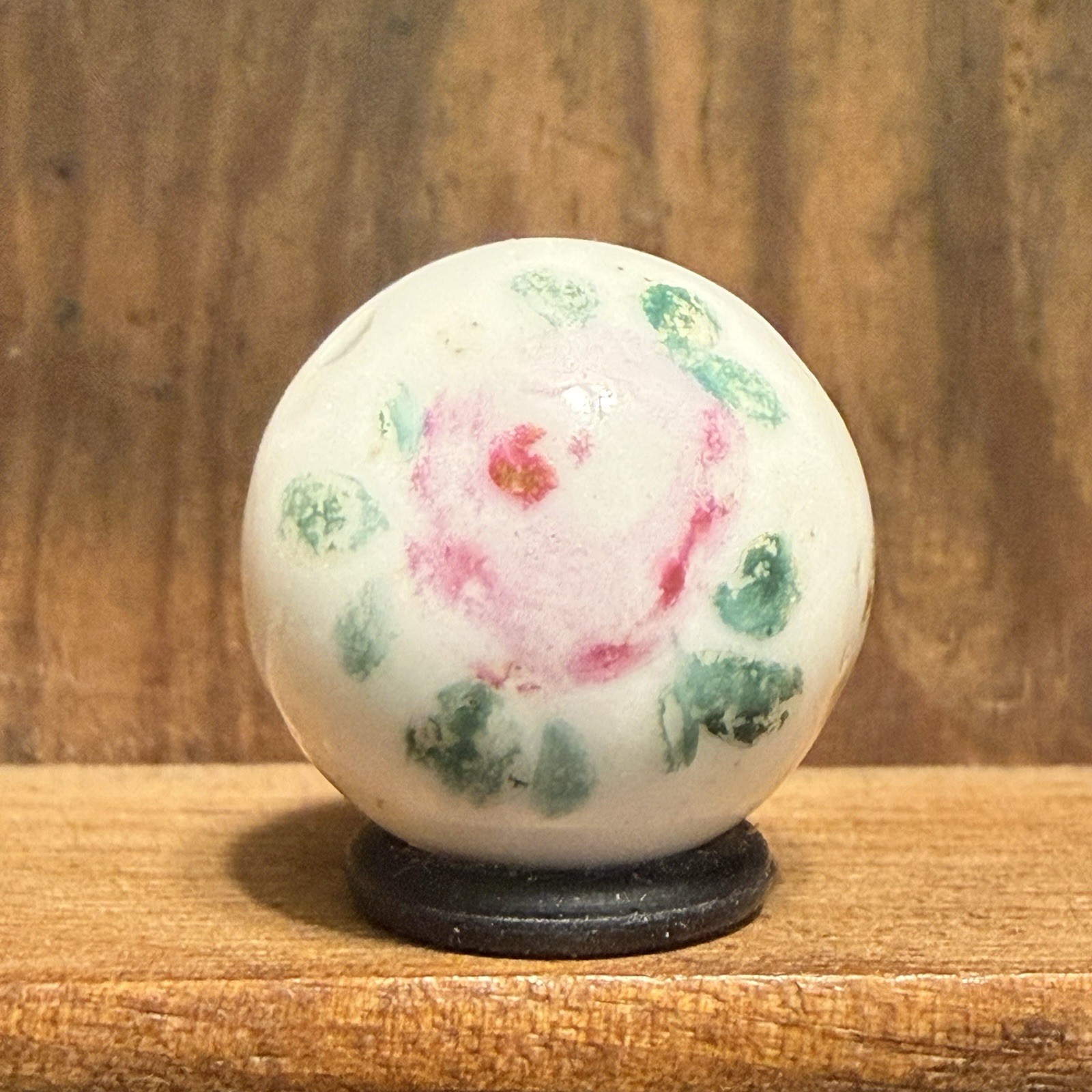 Antique German Handpainted China Marble 11/16” Mint (-) | 368