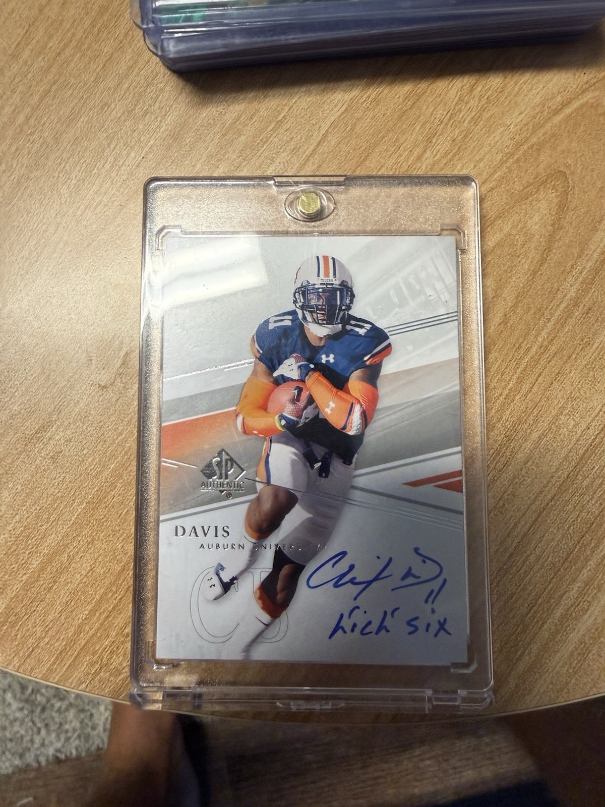 2014 SP Authentic Chris Davis Autograph Kick Six Inscribed Auburn Tigers