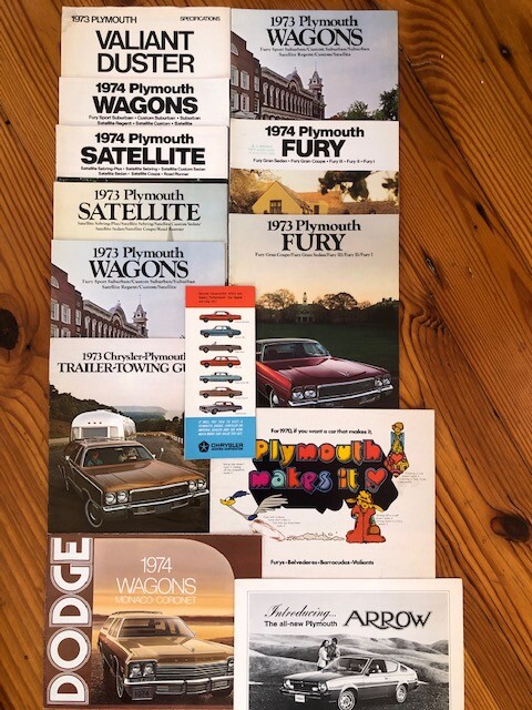 Plymouth Chrysler vintage factory brochure literature collection in near mint