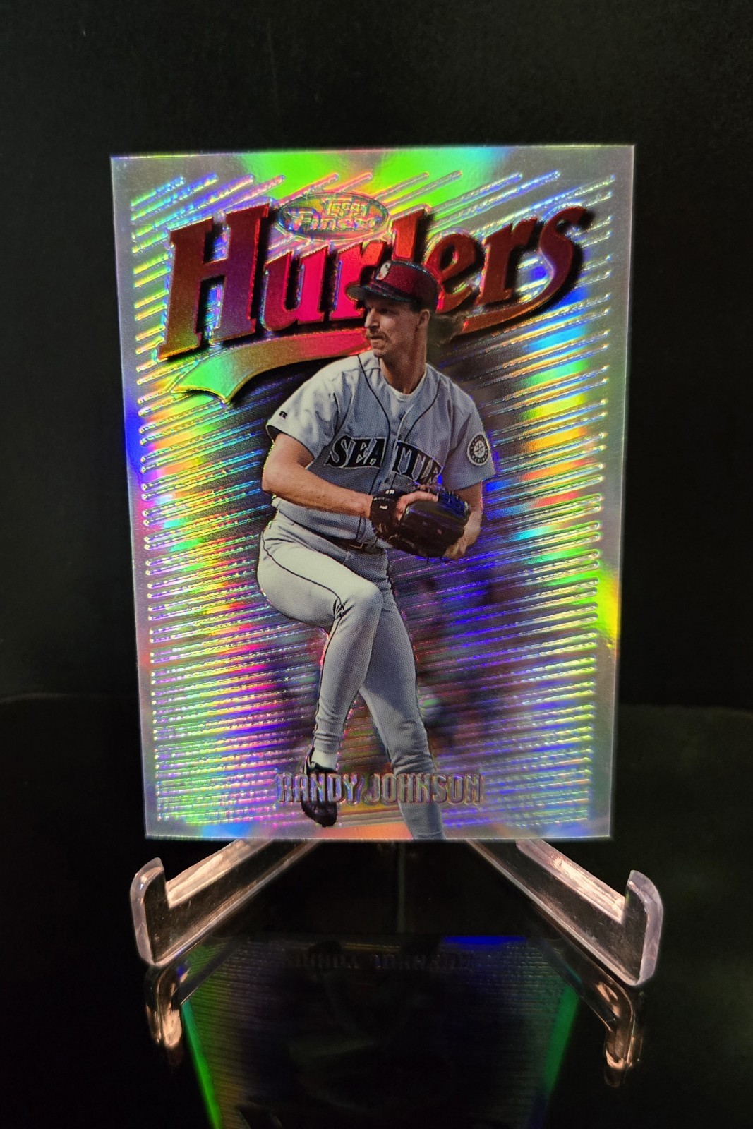 RANDY JOHNSON 🔥 SP 1997 Topps Finest Hurlers Silver Uncommon Refractor #110 HOF