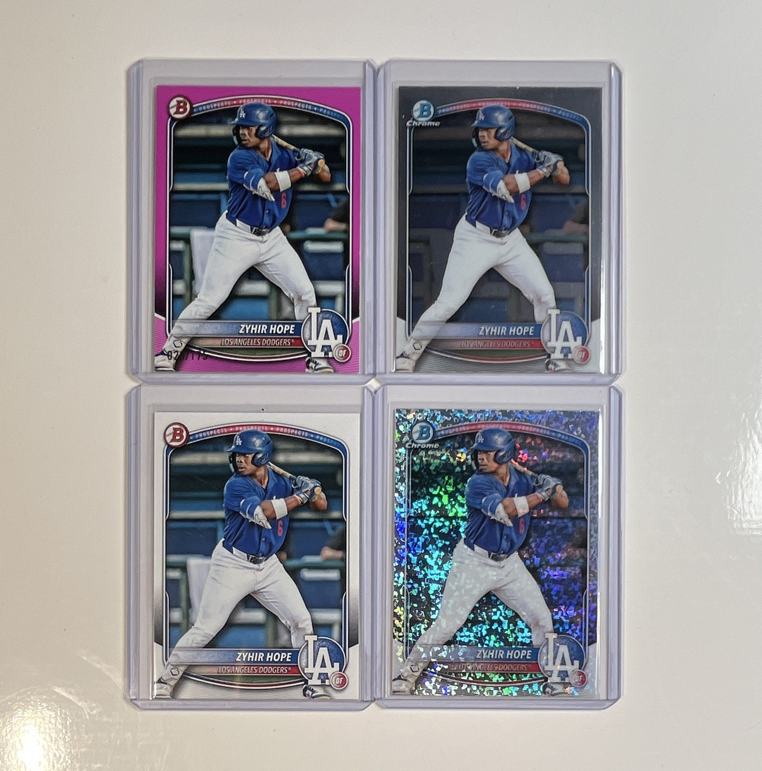 Topps 2024 Zyhir Hope Dodgers Bowman Chrome/Prospects BP-2 Prospect Lot (4) Topps 2024 Zyhir Hope Dodgers Bowman Chrome/Prospects BP-2 Prospect Lot (4)