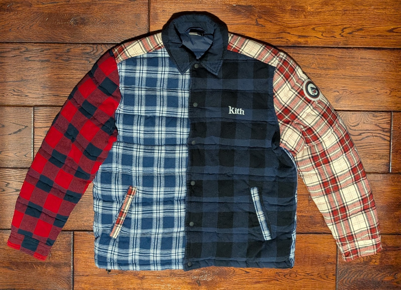 Kith Men\'s Murray Quilted Shirt Jacket in \'Plaid Multi\' Colorway Size Small