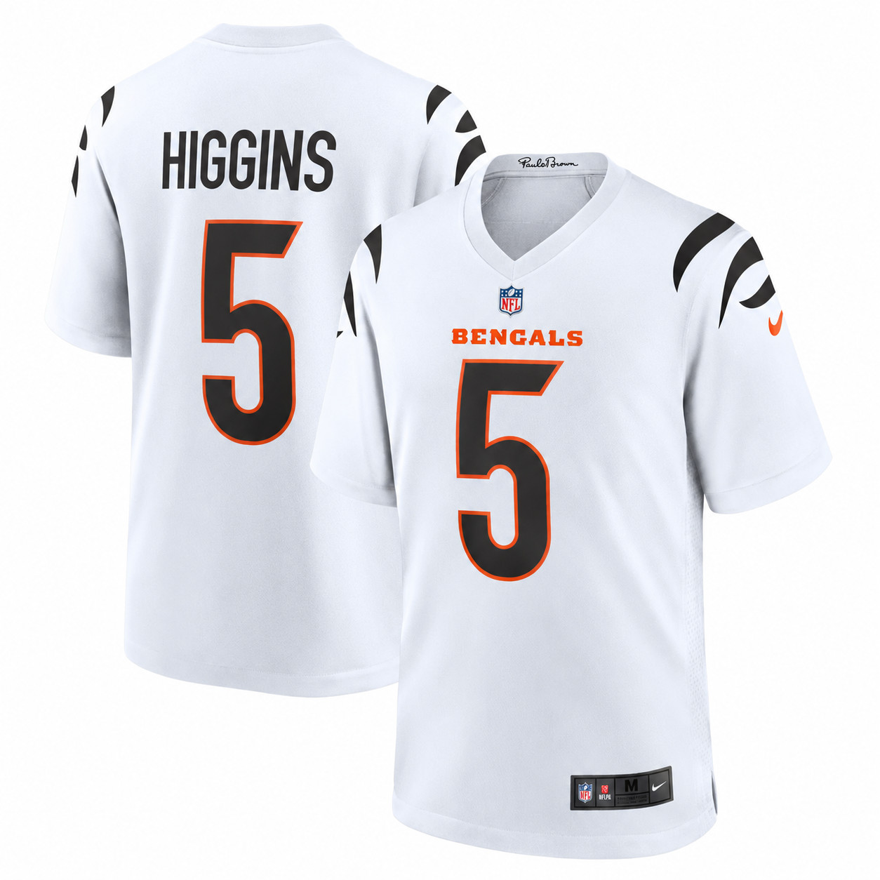 NWT Men\'s #5 Tee Higgins White Jersey/Orange/Black