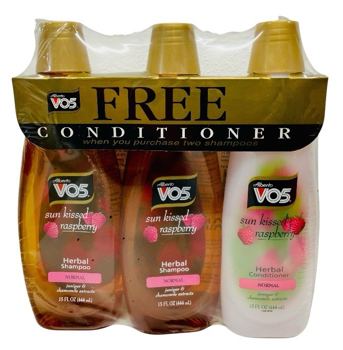 VTG Alberto VO5 Sun Kissed Raspberry Herbal 2x Shampoo And 1x Conditioner 15 Oz
