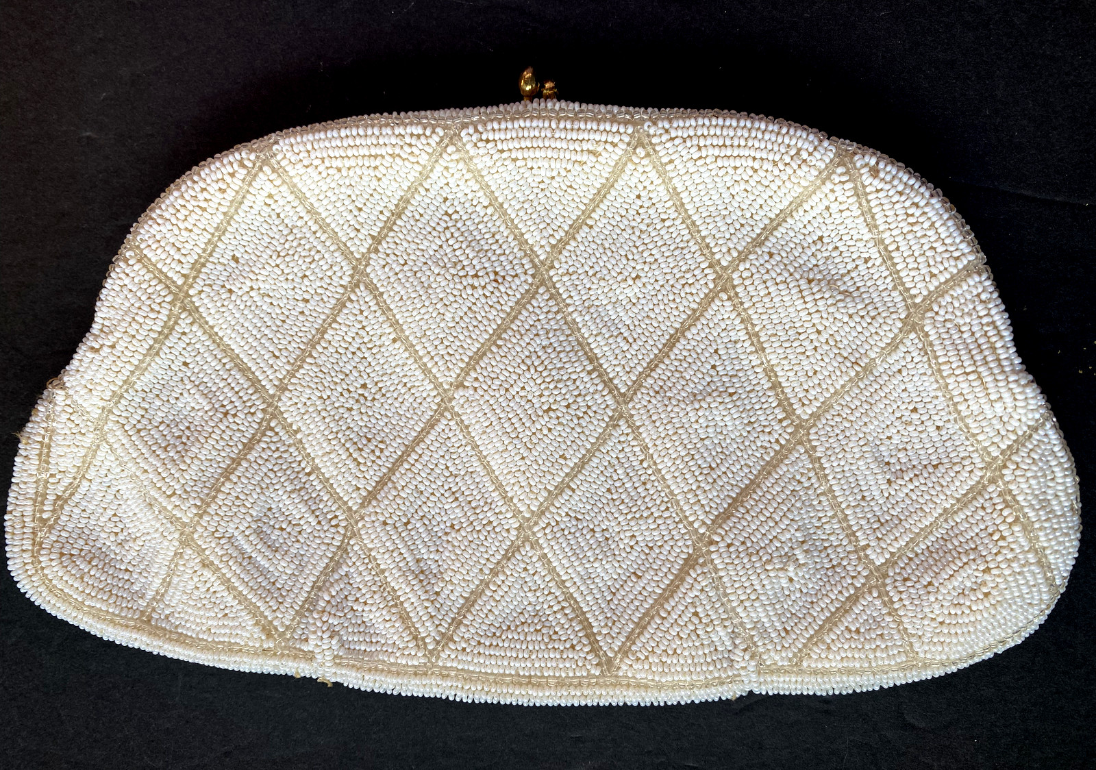 VTG Rare 1940’s Glass Beaded Frame Clutch,Walborg of Belgium formal, evening 