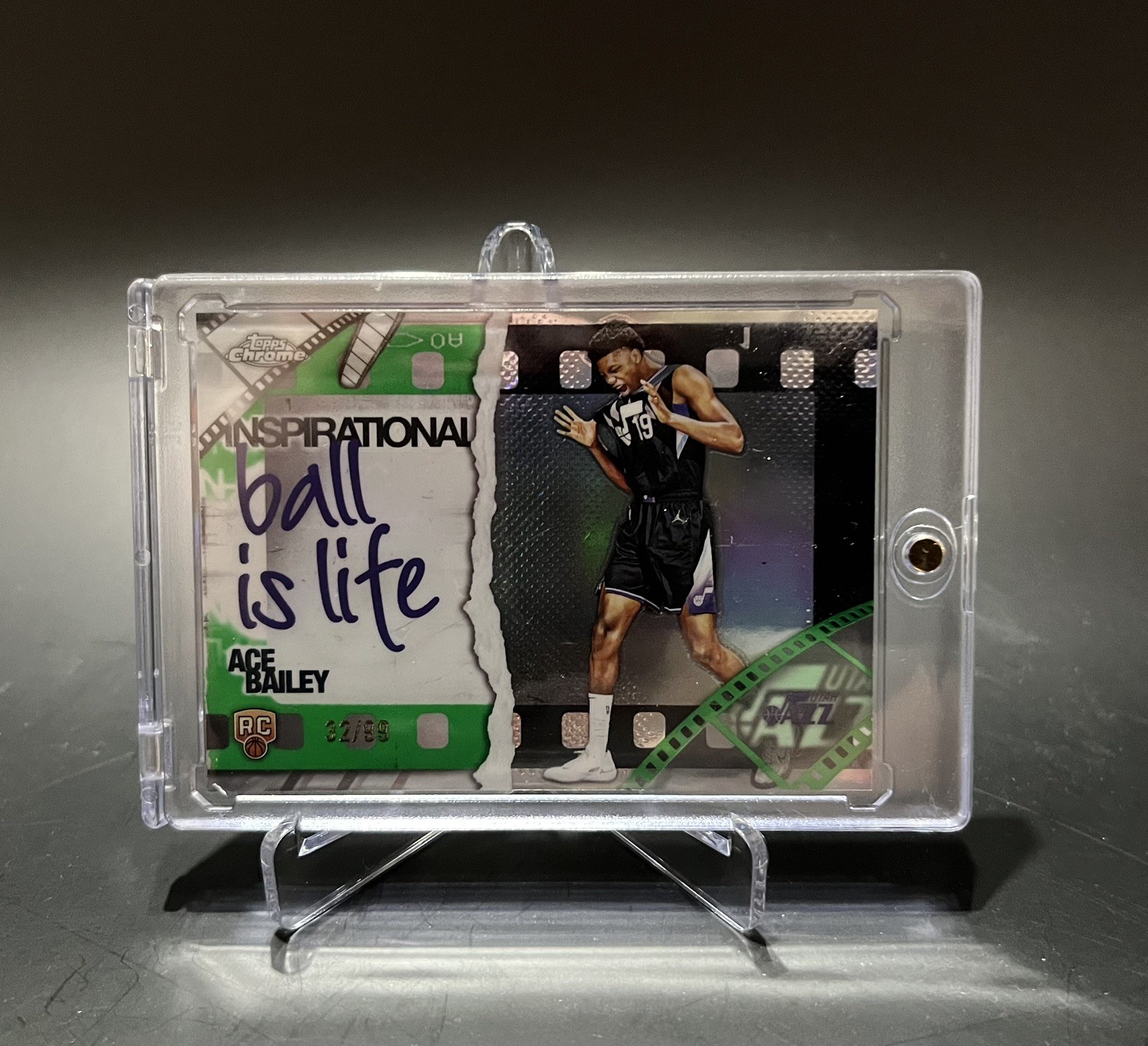 Ace Bailey 2025-26 Topps Chrome Inspiration, Ball is Life/199 (RC) Utah Jazz Ace Bailey 2025-26 Topps Chrome Inspiration, Ball is Life/199 (RC) Utah Jazz