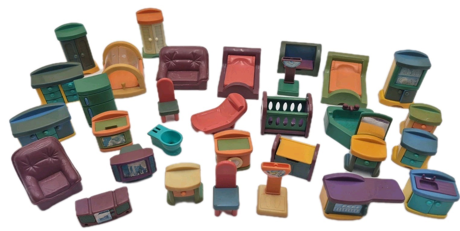 My Sweet Home Mini Dollhouse Furniture 80s Vintage 31 Pc Lot Toys-r-Us Green