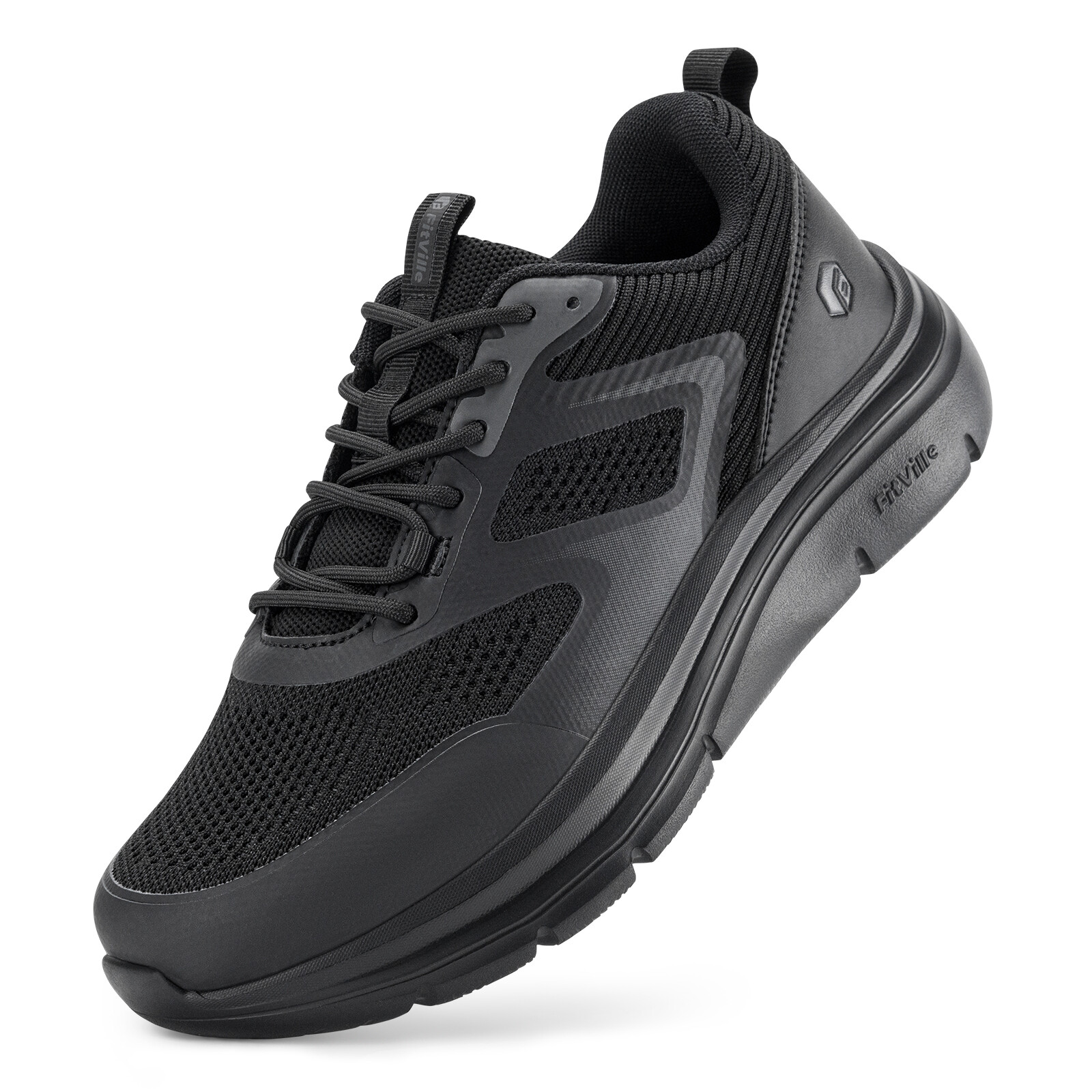 FitVille Men\'s Extra Wide Walking Shoes Lightweight Arch Support Breathable