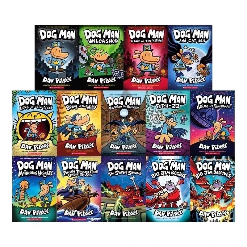 13 books Dog Man Books Series Set 1-13 by Dav Pilkey HARDCOVER New 13 books Dog Man Books Series Set 1-13 by Dav Pilkey HARDCOVER New