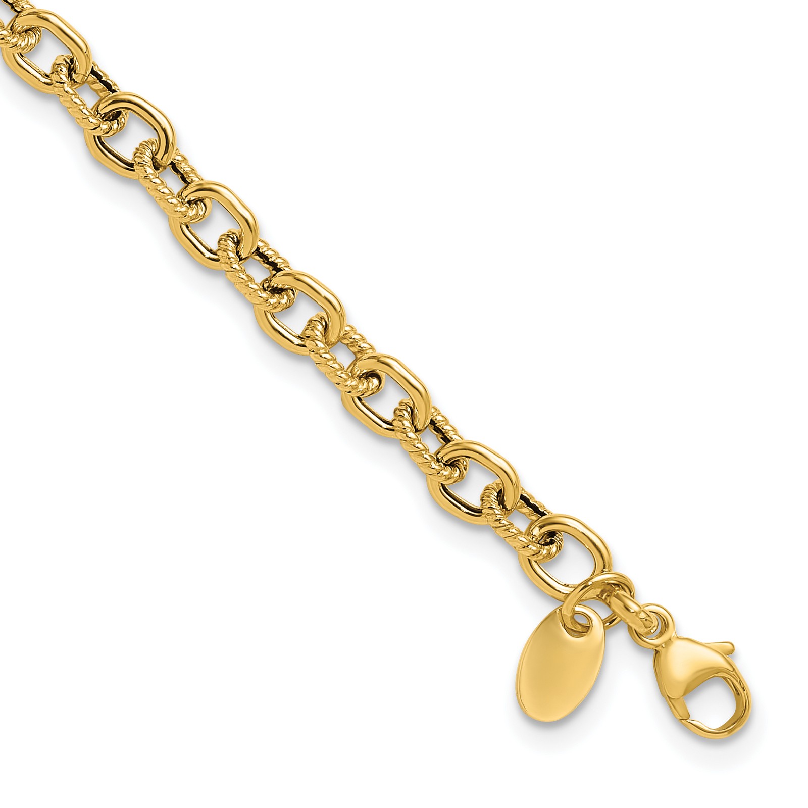 Leslie's and 4.6mm Link 7.75 inch Bracelet 14k Yellow Gold Italian Textured